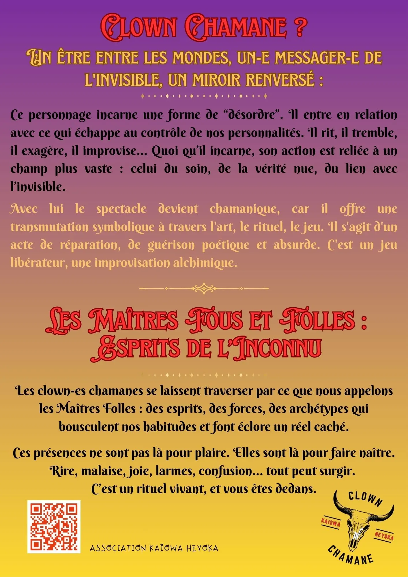 Spectacle chamanique — Les Maîtres Fous et Folles